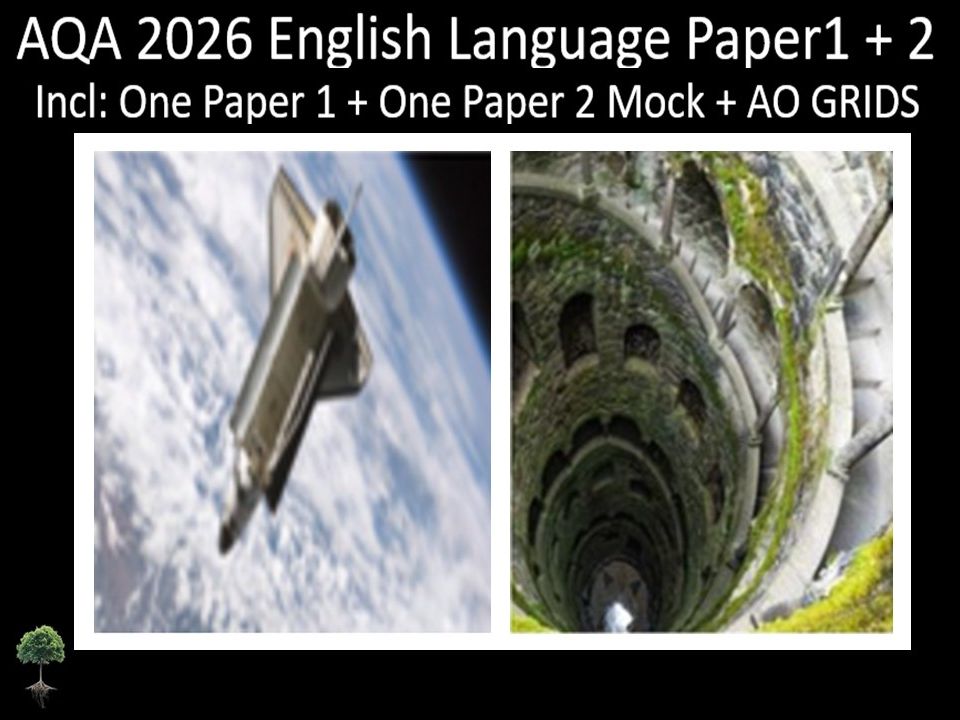 Two AQA 2026 GCSE English Language Paper 1 + 2 Mocks | AO GRIDS