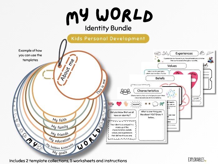 Identity Bundle For Children How To Help Kids Understand Their Identity Worksheets Personality