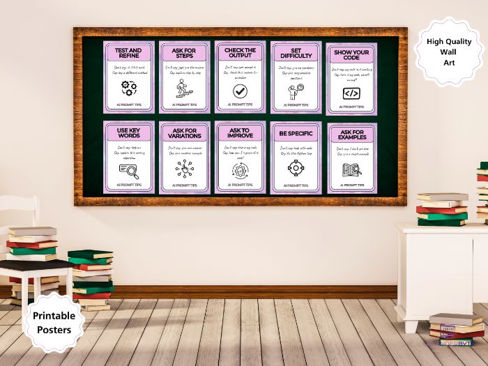 FREE AI Prompt Posters | 10 Tips for Computer Science Students