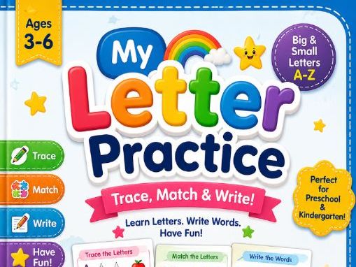 Letter Tracing Workbook for Kids Ages 3–6: Trace, Match & Write Letters A–Z |