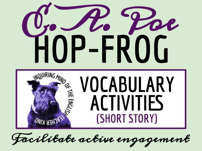 "Hop Frog" by Edgar Allan Poe Vocabulary Worksheet, Crossword Puzzle, and Word Search