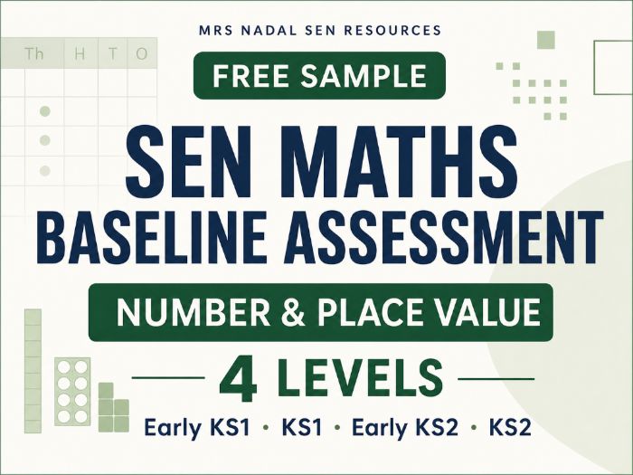 FREE SEN Maths Baseline Assessment Sample – Number & Place Value (Early KS1–KS2)