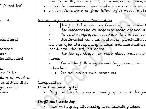 English Plan- Explanation short term plan 2 week unit link to Geography Rainforests differentiated