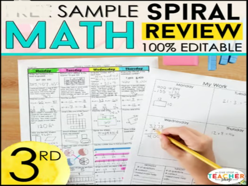 3rd Grade Math Spiral Review & Quizzes