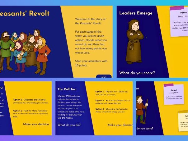 Common Entrance Medieval Realms/GCSE History - The Peasants' Revolt: Decision Making Activity