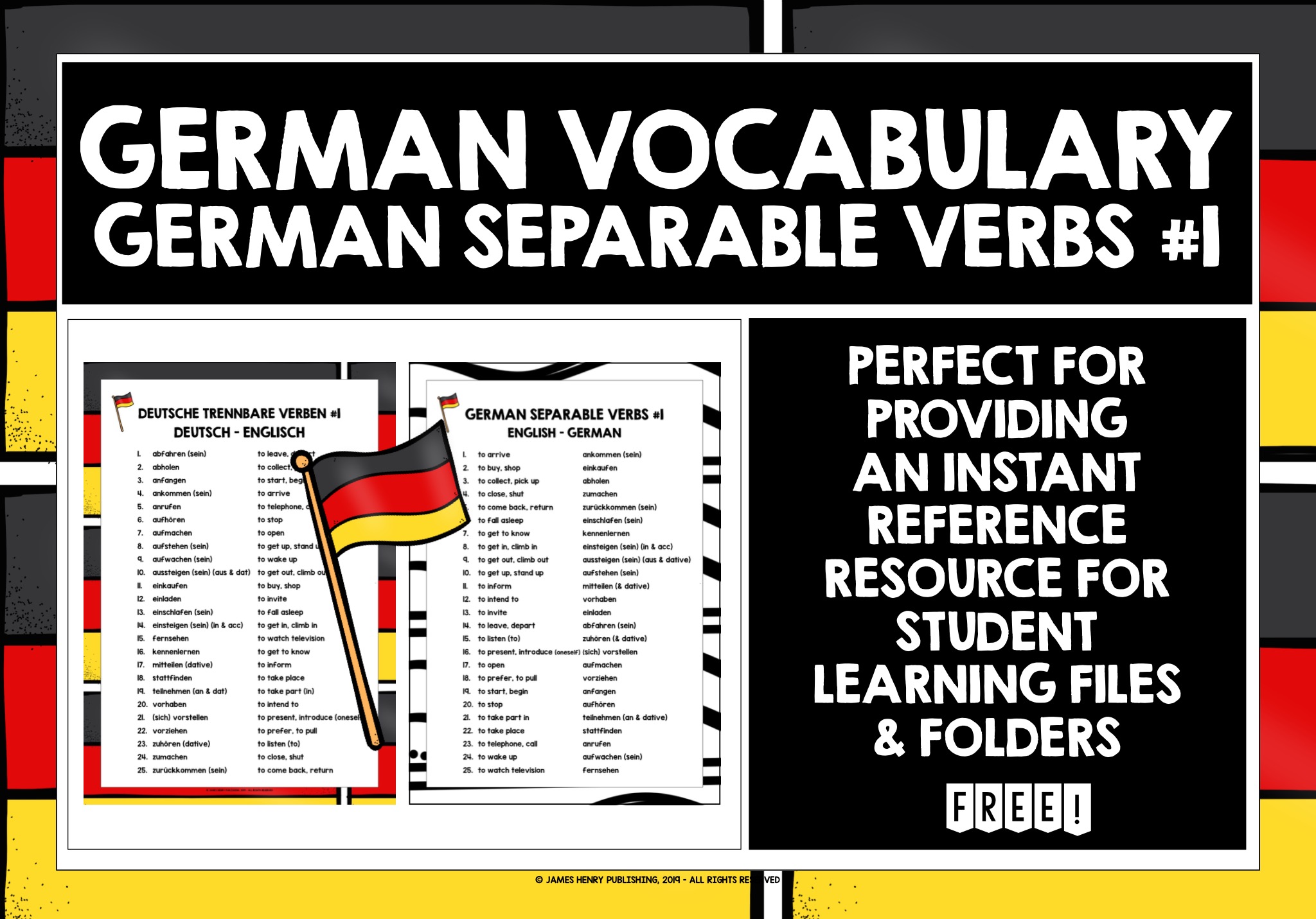 GERMAN SEPARABLE VERBS LIST FREEBIE 1 Teaching Resources GERMANSEPARABLEVERBSLIST5