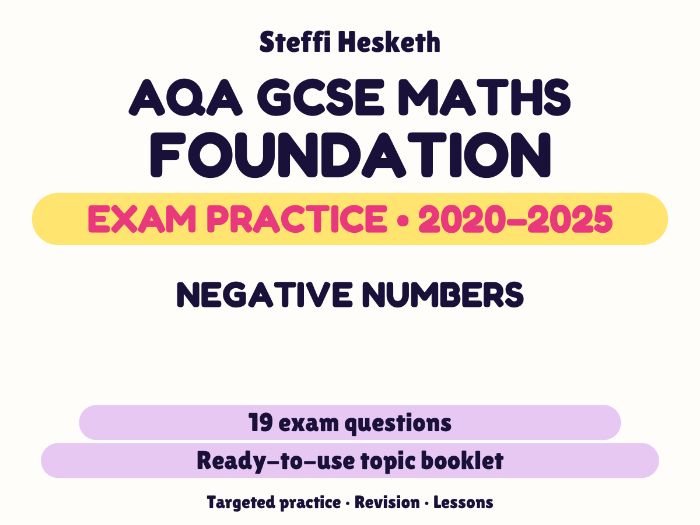 AQA GCSE Maths Foundation: Negative numbers Exam Questions | 2020-2025