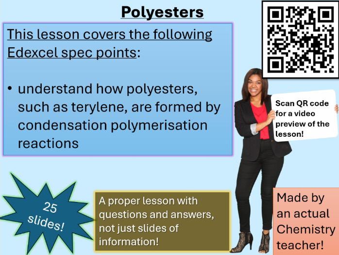 Polyesters | A level Chemistry (scan for video preview)