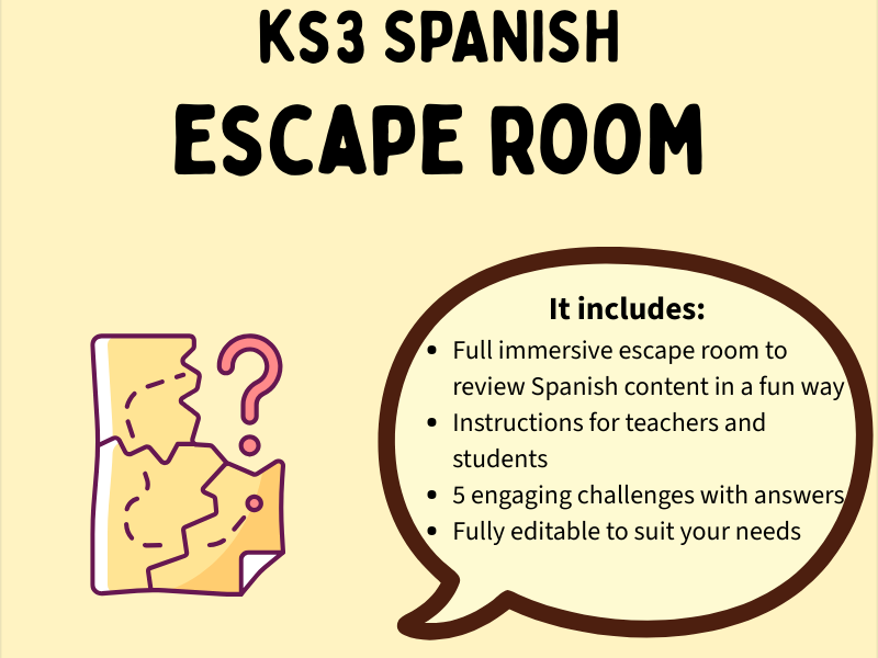 Spanish - KS3 Escape room