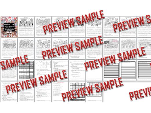 Valentine's Day Reading Packet | Valentine Global Traditions around the World Reading, Writing & Art