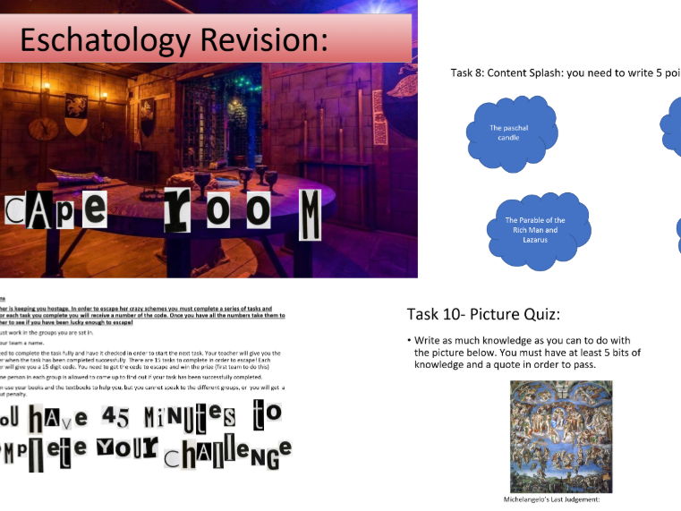 AQA Eschatology Revision- Escape Room