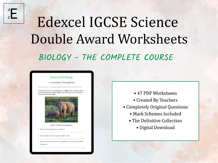 Edexcel IGCSE Double Award Science (Biology) Worksheets - The Complete Course