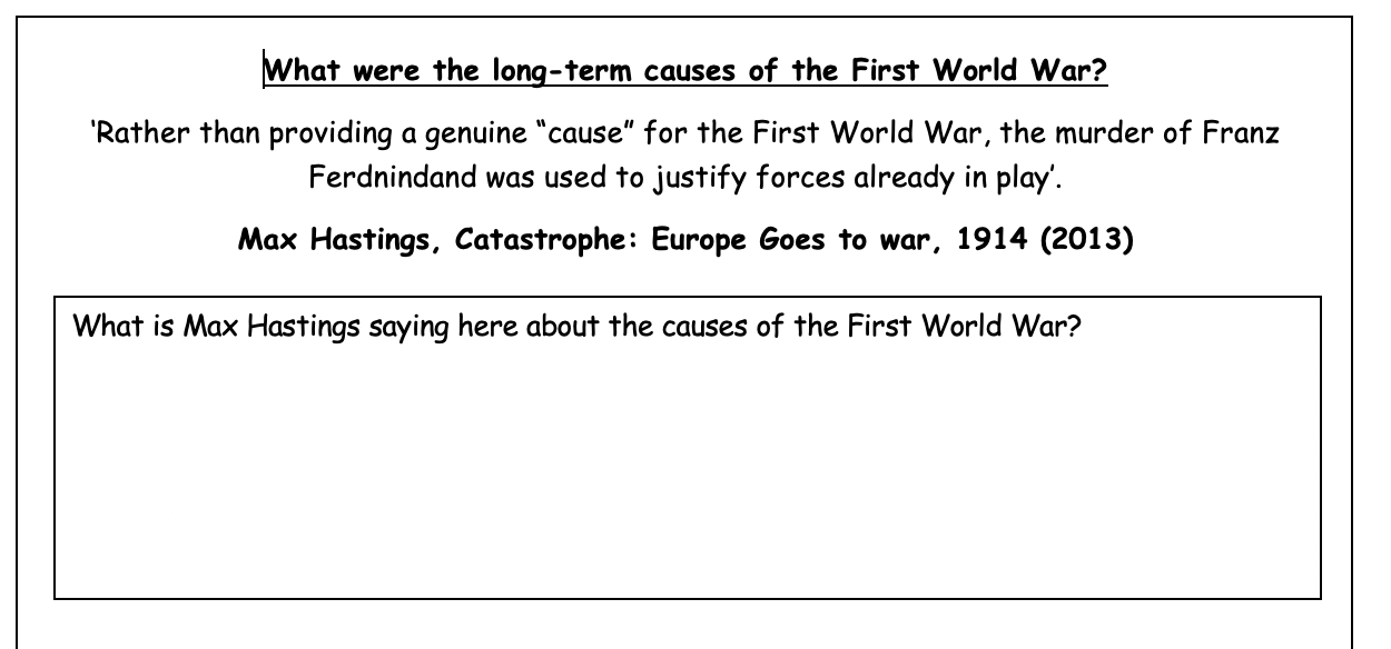 KS3 WW1 causes - 3. What were the long-term causes of the First World ...