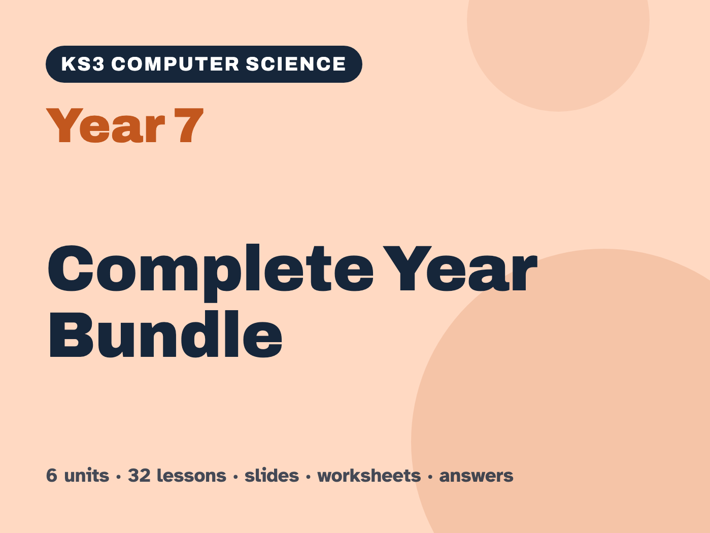 KS3 Computer Science Year 7 Complete Bundle – 6 units, 32 lessons