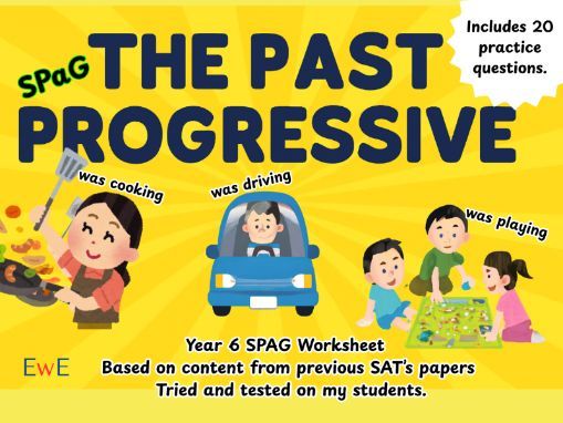 The Past Progressive - Year 6 SPAG SAT's - GRAMMAR Worksheet