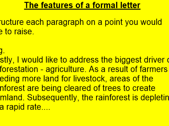 KS2 Persuasive letter writing