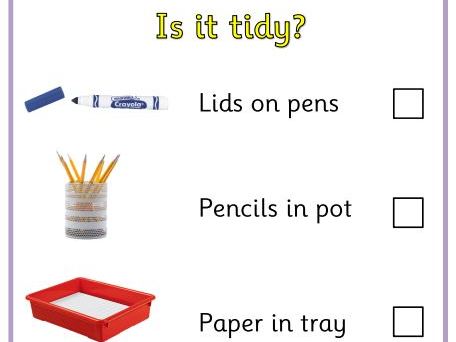 Tidy up checklist - EYFS classroom