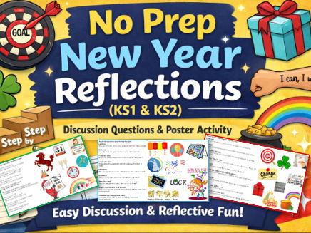 No Prep New Year Reflections KS1 and KS2
