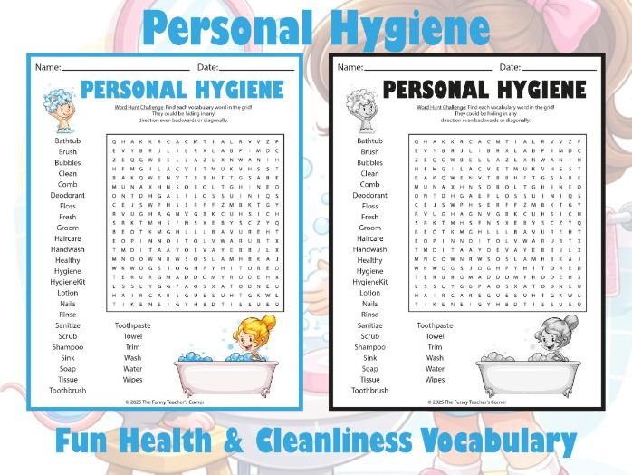 Personal Hygiene Word Search | Fun Health & Cleanliness Vocabulary Activity