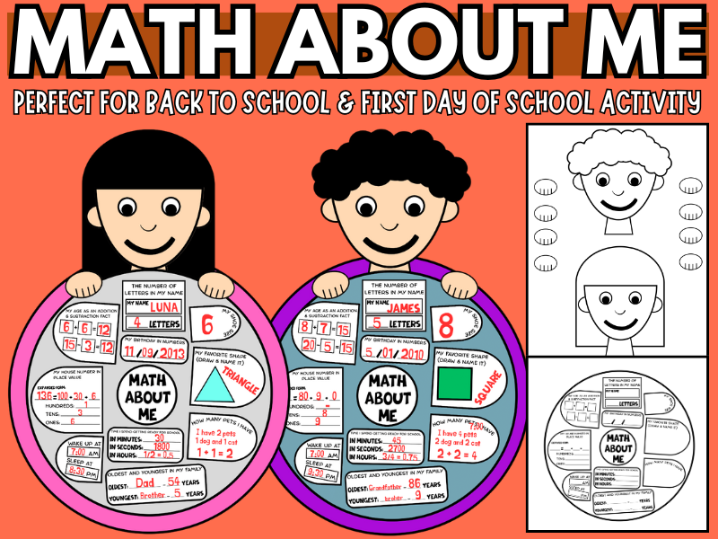 All About Me Math Craft | Math About Me Activity | Place Value & Family Facts & Numbers