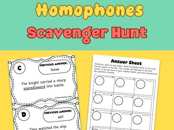 Homophones Activity/Game for KS2/ELLs