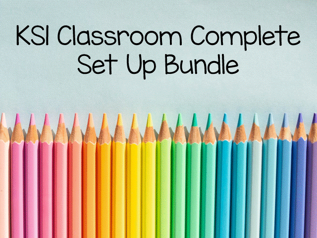 KS1 Complete Classroom Set Up Bundle - bright stripes