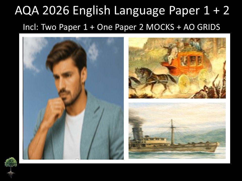 Three AQA 2026 GCSE English Language Paper 1 + 2 Mocks | AO GRIDS