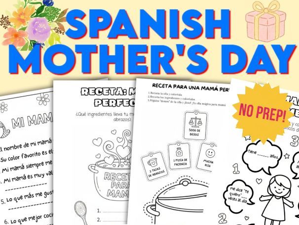 Spanish Mother's Day Activity Pack | Día de la Madre Worksheets & Craft (KS1 / KS2)
