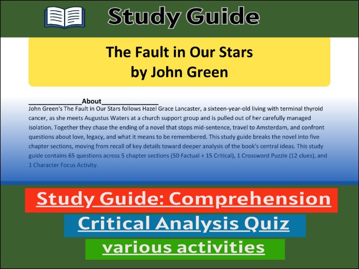 Study Guide for :The Fault in Our Stars & Comprehension Test