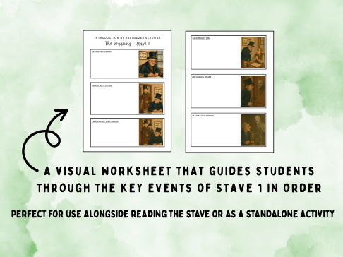 GCSE - A Christmas Carol - Stave 1  (Note-Taking Resource Worksheet).