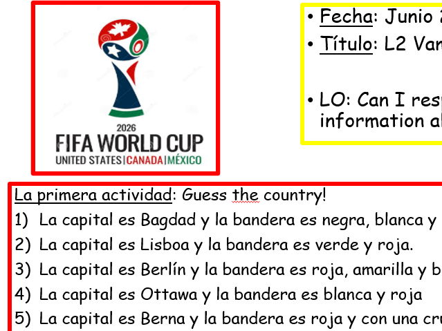 FIFA World Cup 2026 SPANISH (Series of lessons)