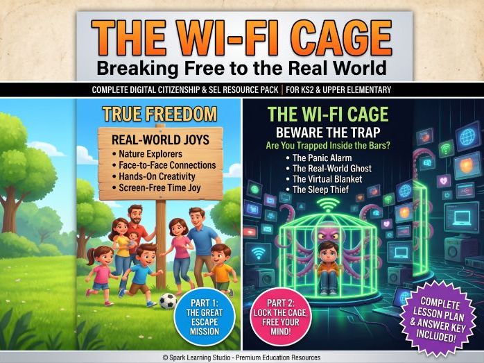 The Wi-Fi Cage: Screen Time & Tech Balance Worksheets (KS2)