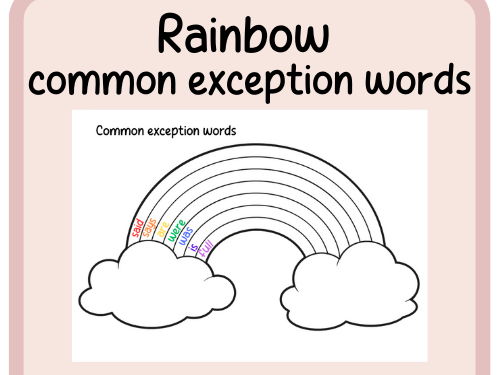 Common exception words- rainbow- provision- Year 1