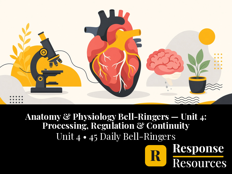 Anatomy & Physiology Bell Ringers Unit 4 - 45 Daily Warm-Ups (Grades 9-12)