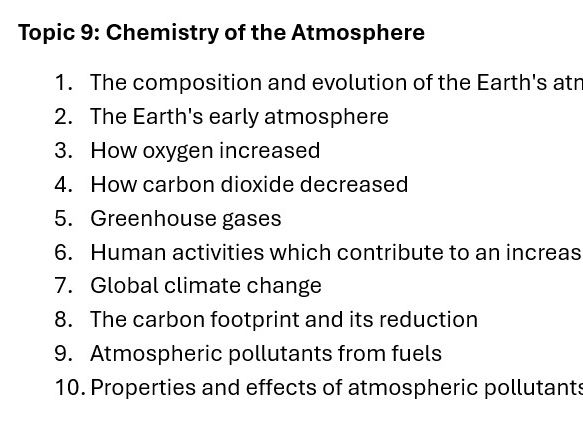 AQA GCSE Combined Chemistry and separate Topic 9 Chemistry of the Atmosphere mastery booklet revisio