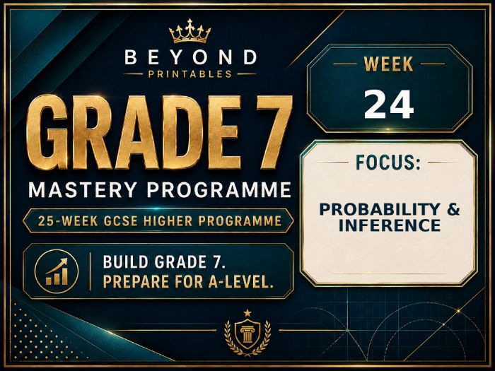 Grade 7 GCSE Higher Maths Week 24: Probability & Inference | Mastery Retrieval Practice Pack