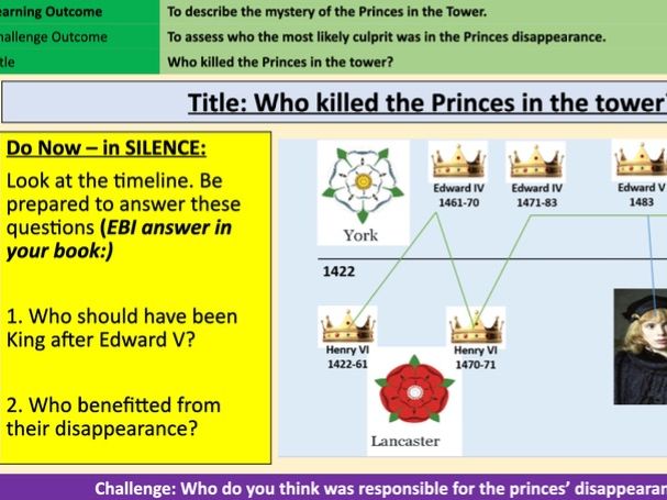 3. Who killed the Princes in the Tower? - The Tudors - KS3 History Lesson Plan