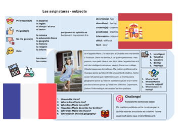 School Subjects (French & Spanish)– Teaching & Assessment Package