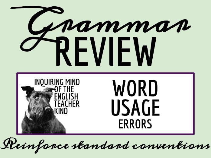Grammar Review Practice Worksheet on Word Usage Errors with Answer Key