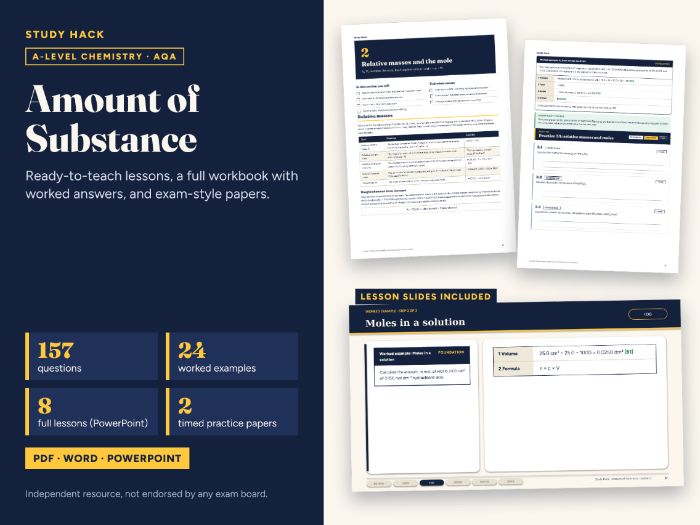 A-level Chemistry Amount of Substance Complete Pack (AQA)
