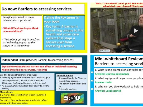 Barriers to Accessing Services – BTEC HSC C2 FULL LESSON