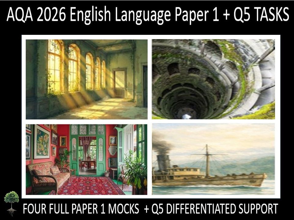 Four AQA 2026 GCSE English Language Paper 1 Mocks | Q5 TASKS
