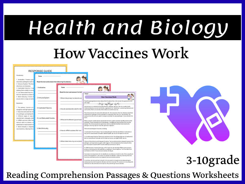 How Vaccines Work Reading Comprehension Passages & Questions Worksheets