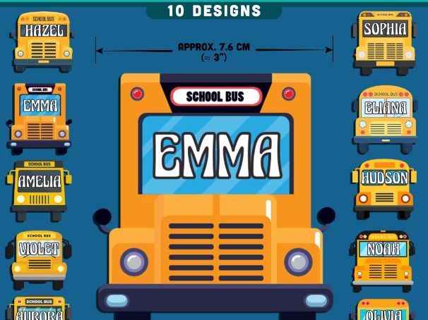 School Bus Name Tags, Editable Locker & Cubby Labels, Printable Classroom Organization