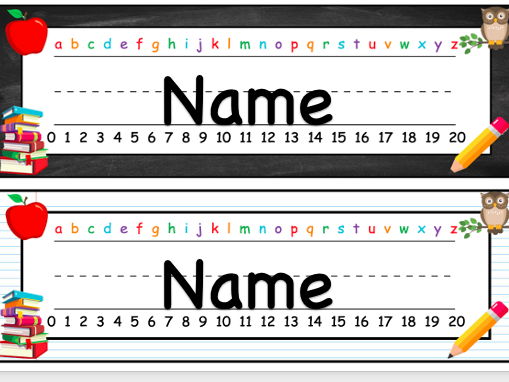 Back to School Desk Names (Chalkboard & Lined Paper Designs)