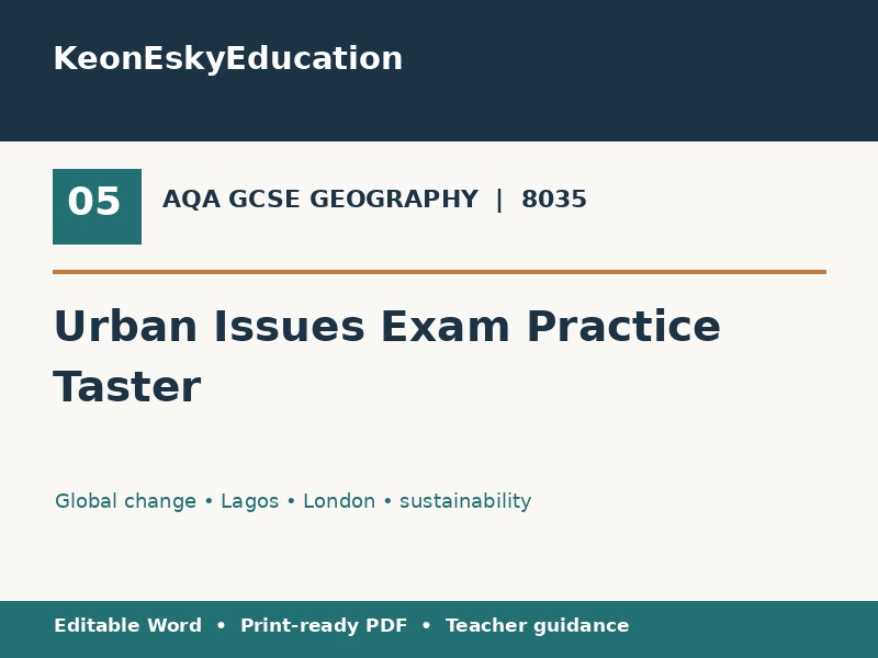 AQA GCSE Geography | Urban Issues & Challenges | Urban Issues Exam Practice Taster