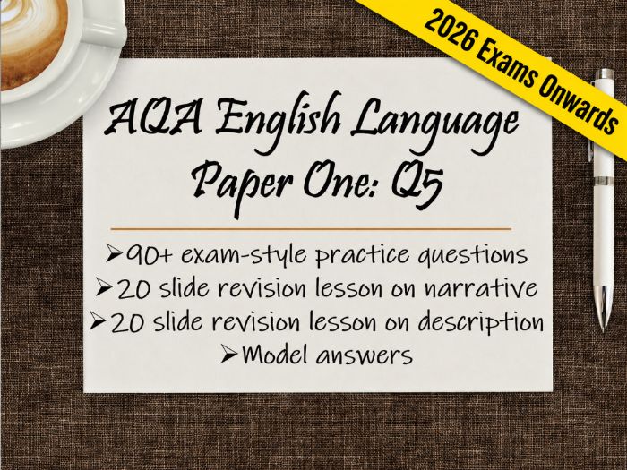 AQA GCSE English Language Paper 1 Question 5 – 90+ Practice Questions and Revision