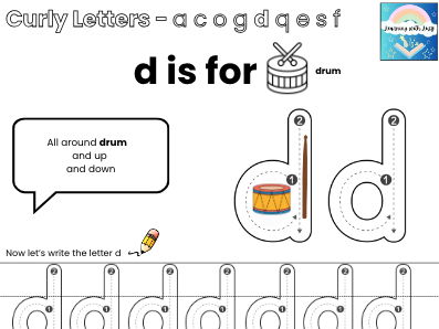 Letter d Handwriting Worksheet | All Around the Drum