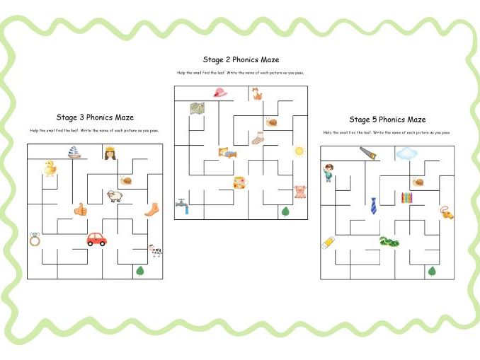 Phonics Maze - Phase 2, 3 and 5