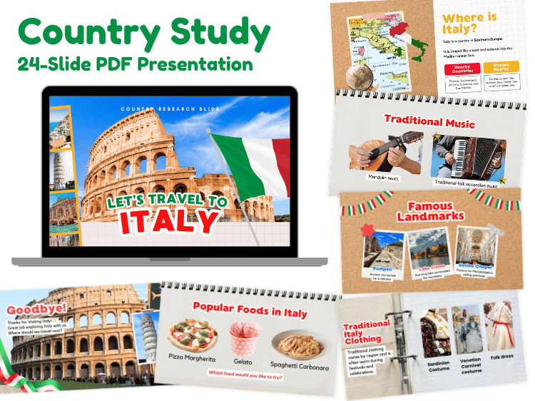 Italy Country Study | Geography & Culture 24-Slide Presentation